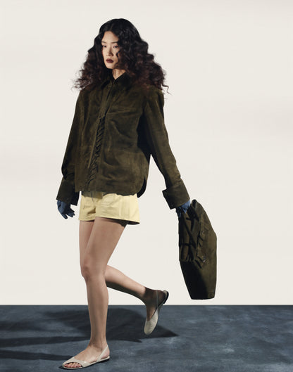 Liana Suede Shirt Olive