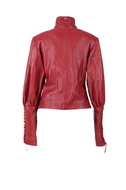 Jade Leather Jacket Red