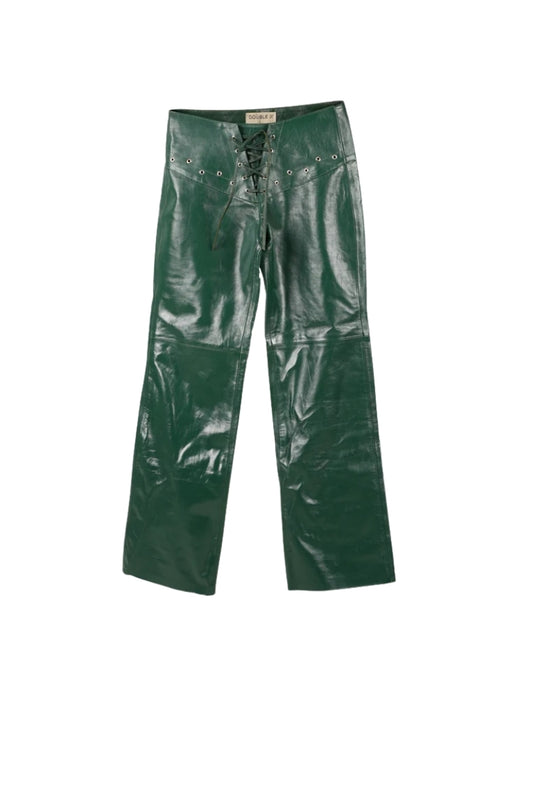 Jason Leather Pants Olive