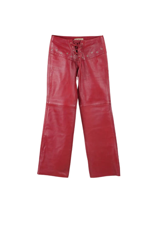 Jason Leather Pants Red