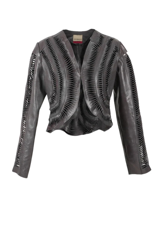 Kiara Leather Jacket Pewter