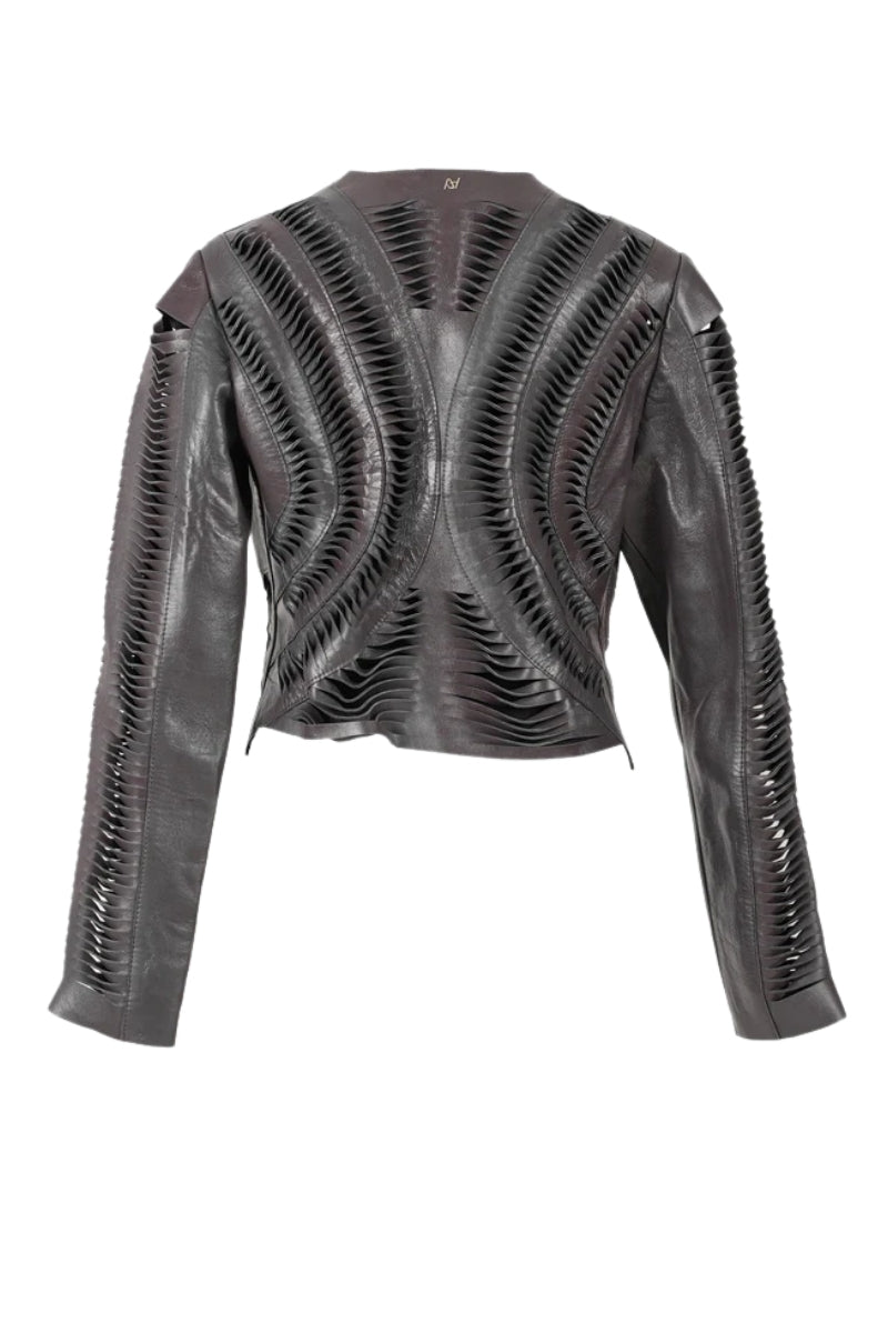 Kiara Leather Jacket Pewter