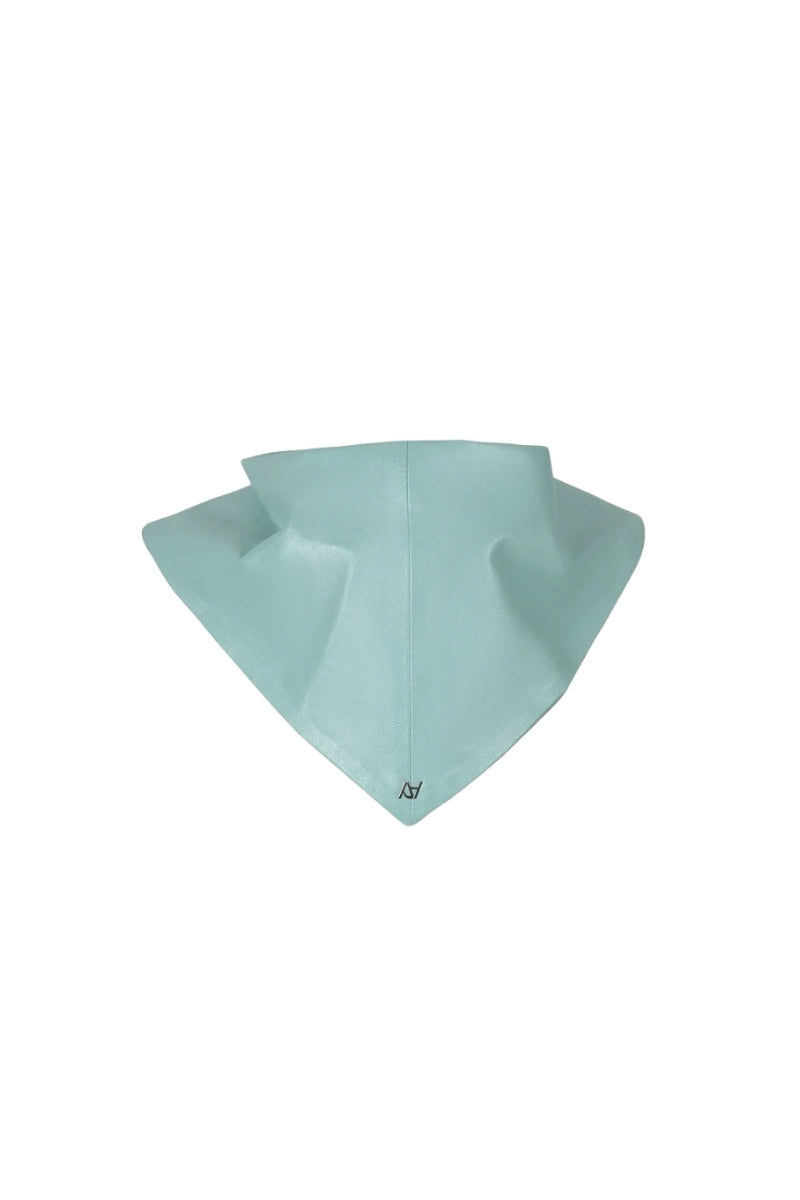 Leather Bandana Electric Baby Blue
