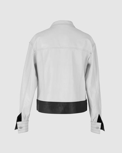 Lennox Leather Jacket White
