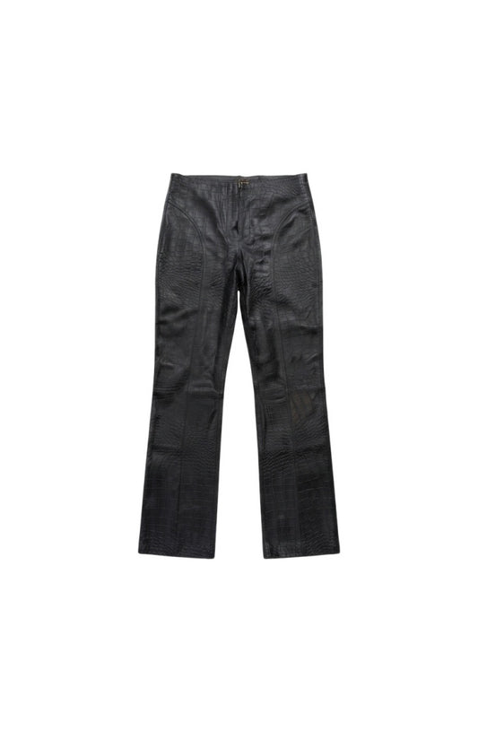 Isaac Leather Pants Black Croc