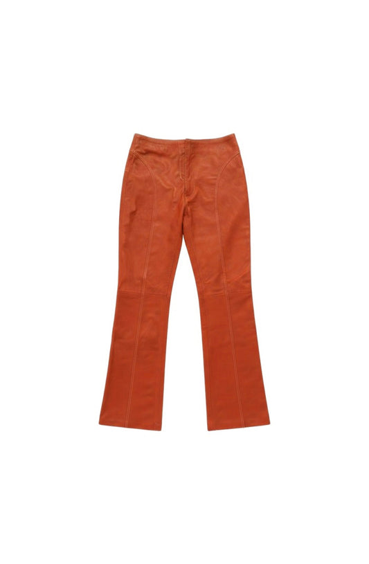 Isaac Leather Pants Orange