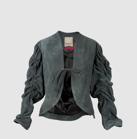 Dylan Leather Jacket Washed Grey