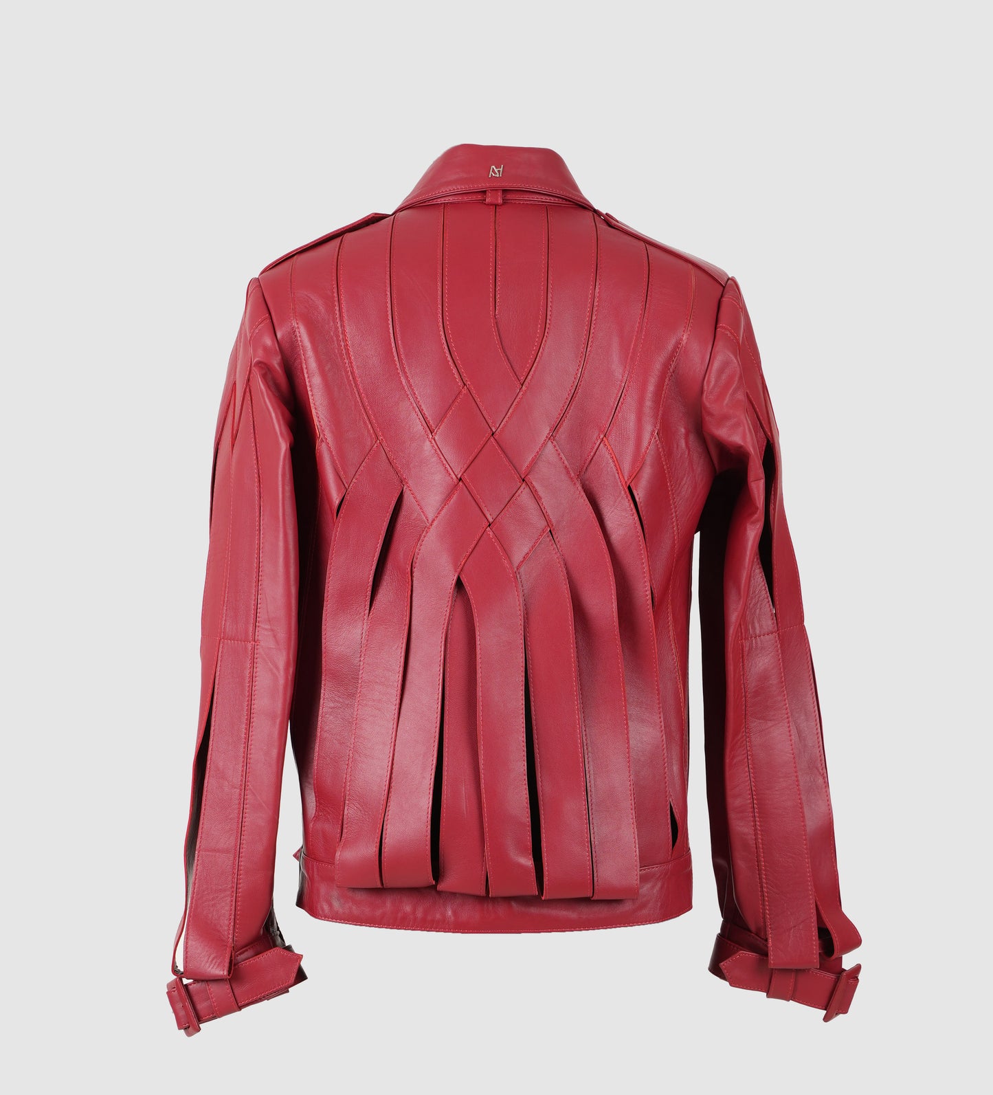 Brianna Oversized Leather Jacket Red