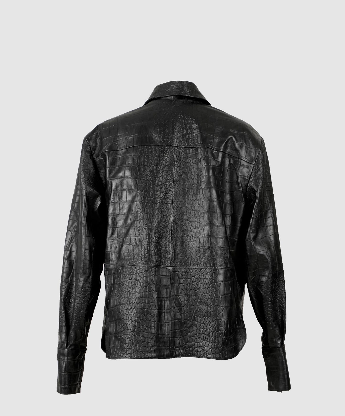 Liana Leather Shirt Black Croc