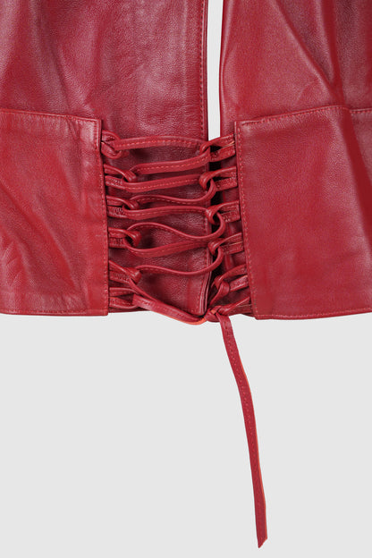 Jade Leather Jacket Red