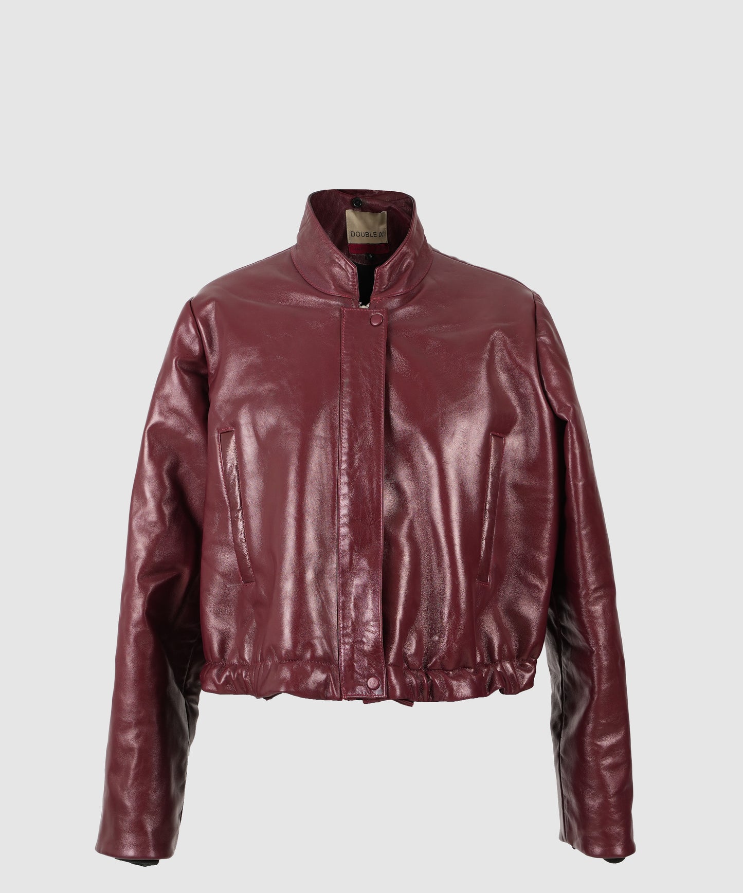Jasper Leather Bomber Jacket Burgundy