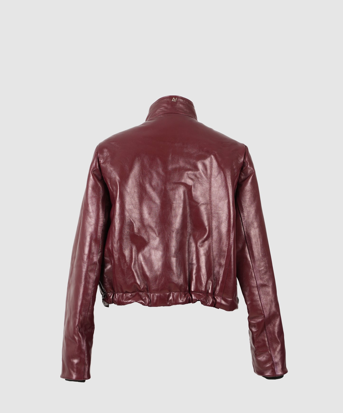 Jasper Leather Bomber Jacket Burgundy