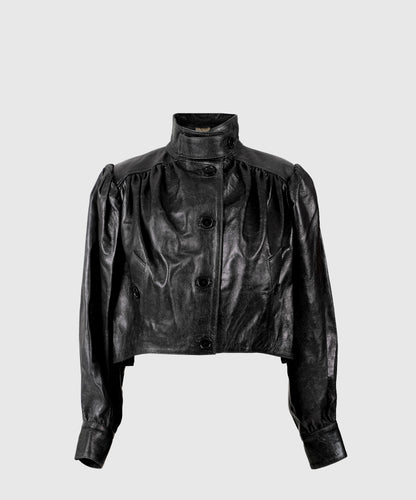 Lennox Leather Jacket Glossy Black