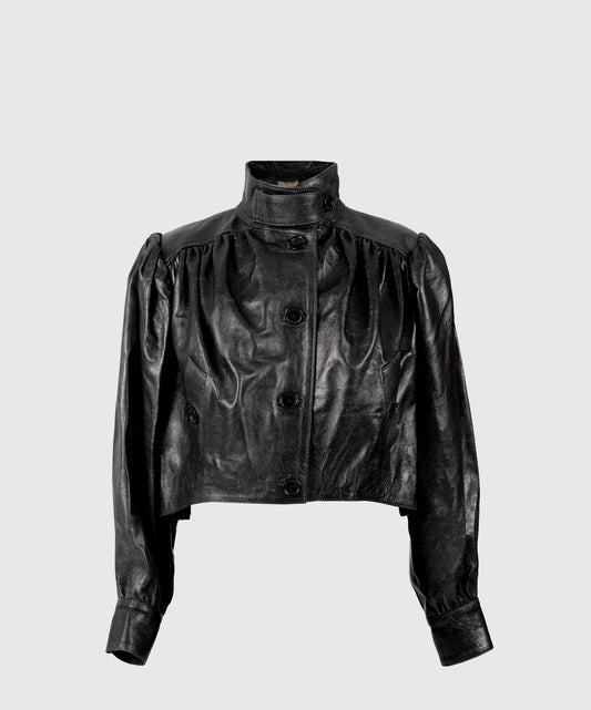 Lennox Leather Jacket Glossy Black