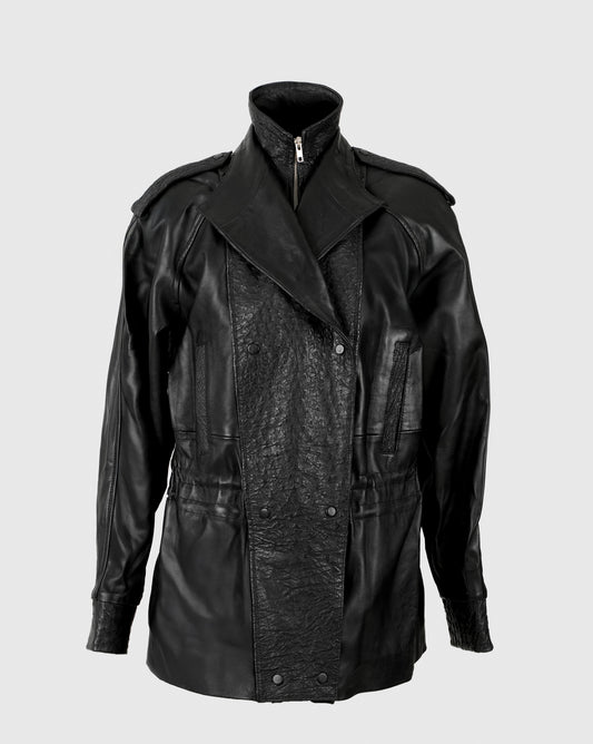 Gavin Leather Jacket Ostrich Black – Limited Edition