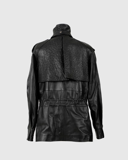 Gavin Leather Jacket Ostrich Black – Limited Edition