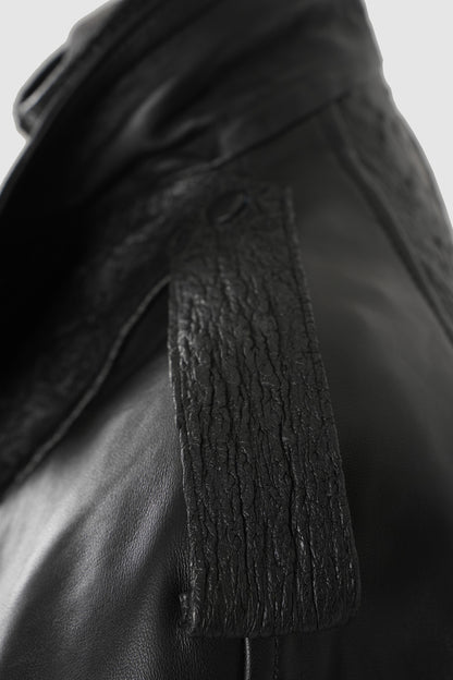 Gavin Leather Jacket Ostrich Black – Limited Edition