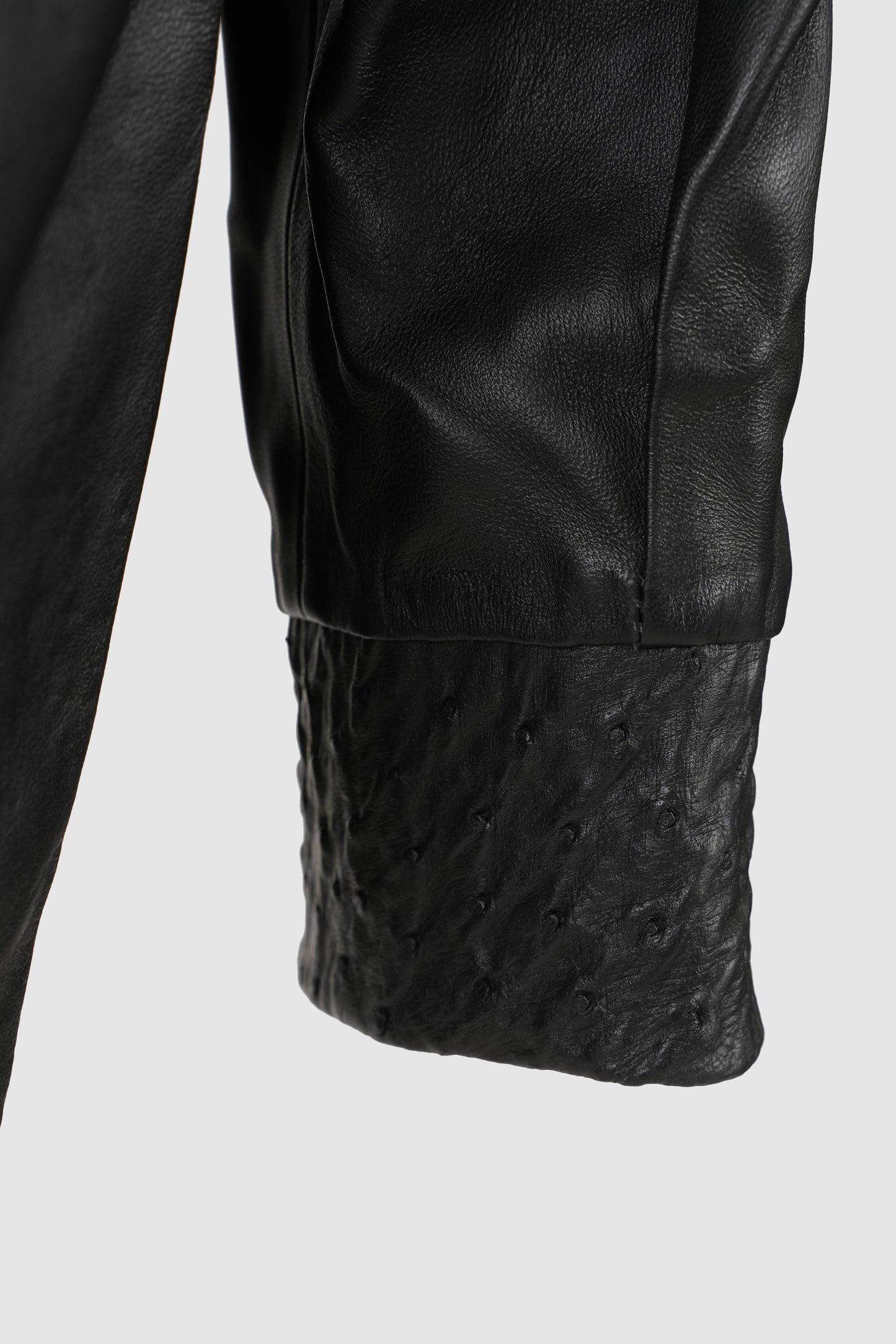Gavin Leather Jacket Ostrich Black – Limited Edition