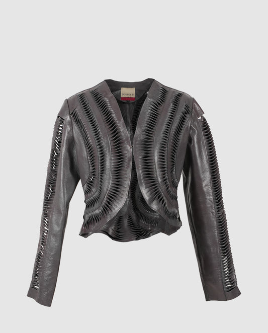 Kiara Leather Jacket Pewter