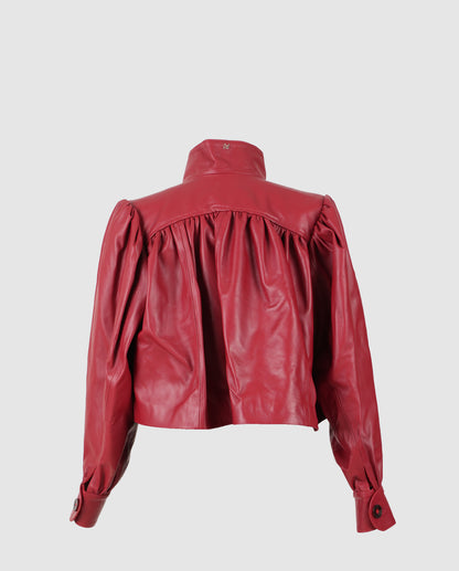 Lennox Leather Jacket Red