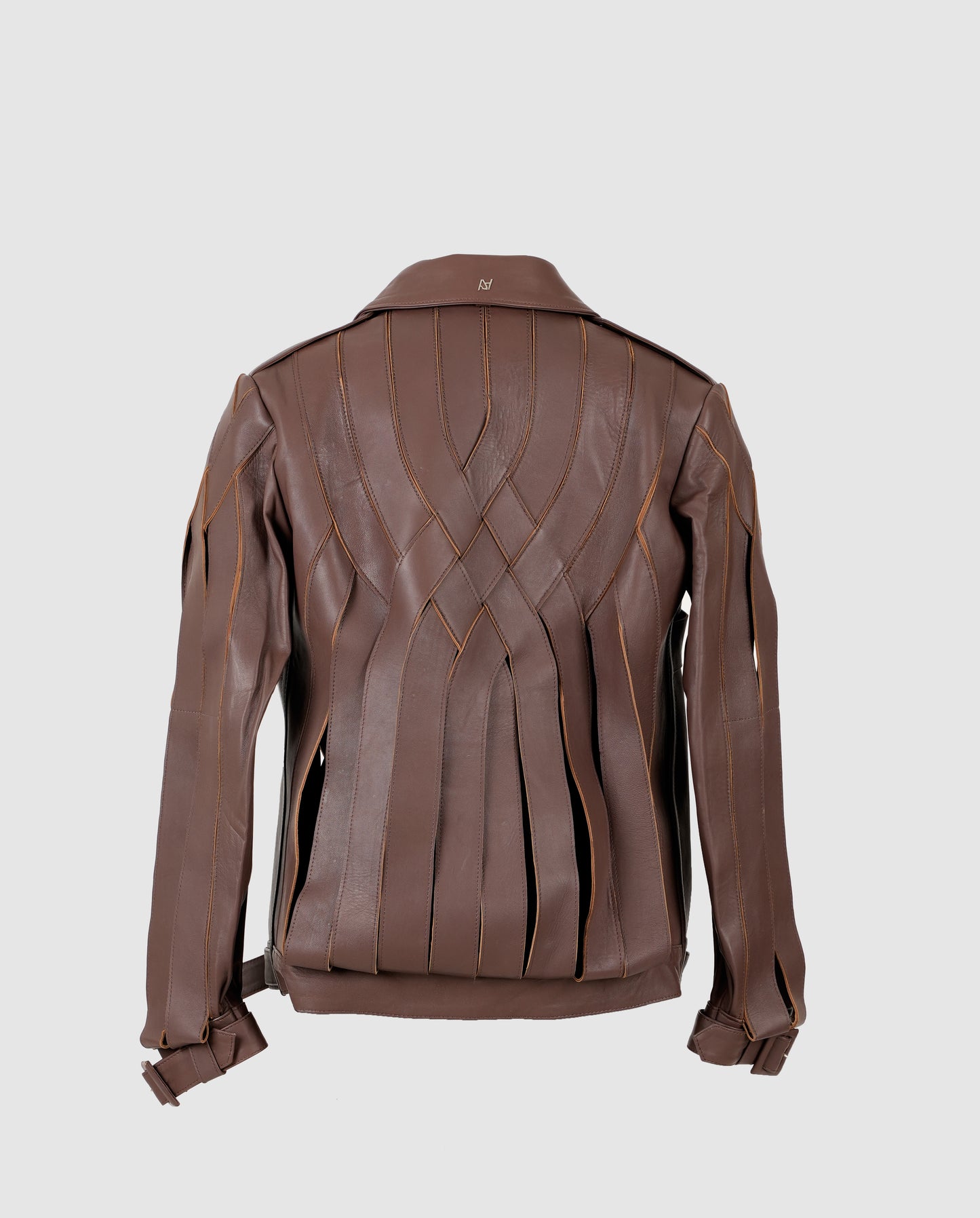 Brianna Oversized Leather Jacket Brown