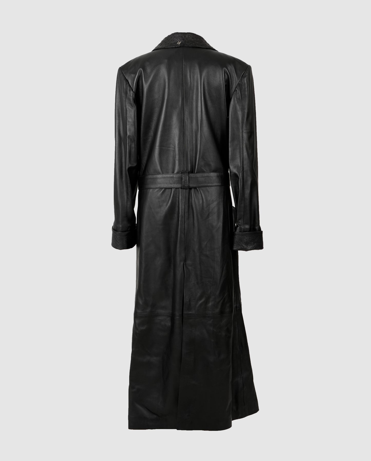 Austin Leather Coat Ostrish Black - Limited Edition