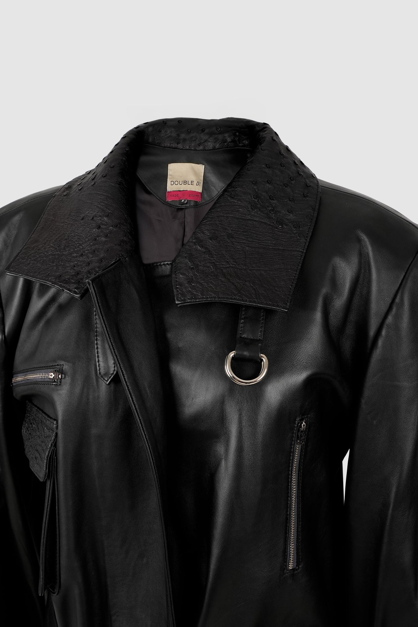 Austin Leather Coat Ostrish Black - Limited Edition