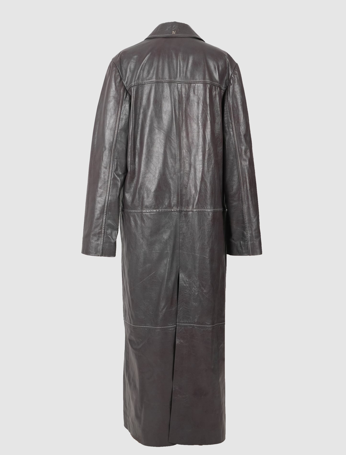 Gemma Leather Coat Pewter