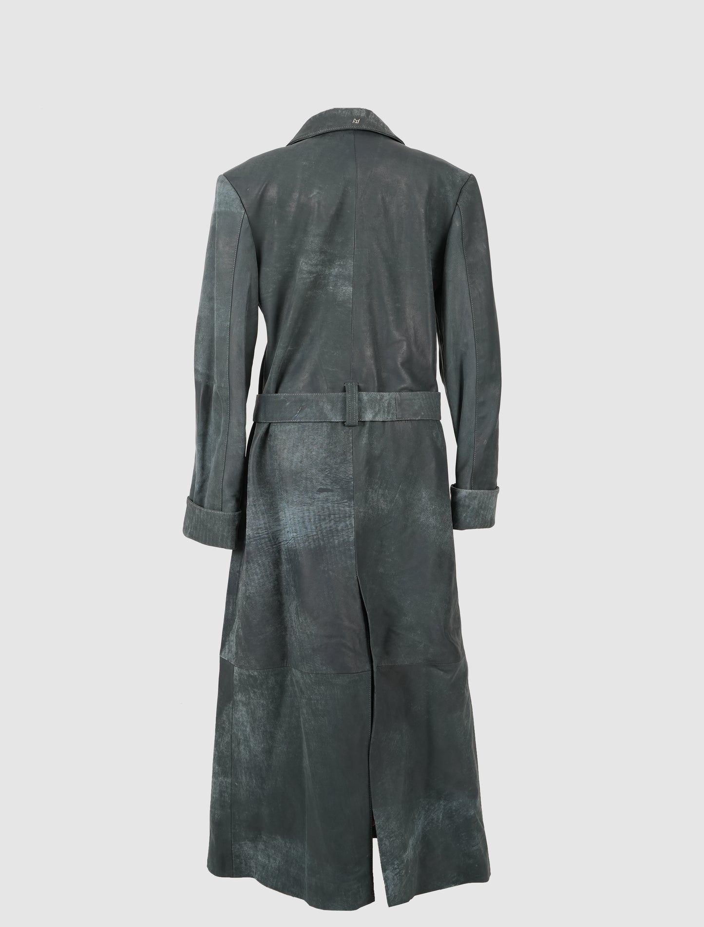 Austin Leather Coat Washed Grey