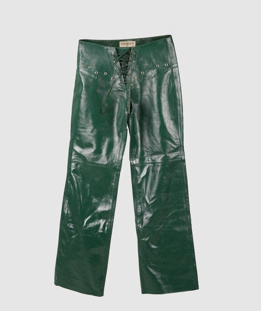 Jason Leather Pants Olive