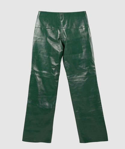 Jason Leather Pants Olive
