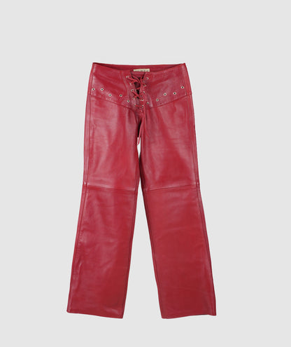Jason Leather Pants Red