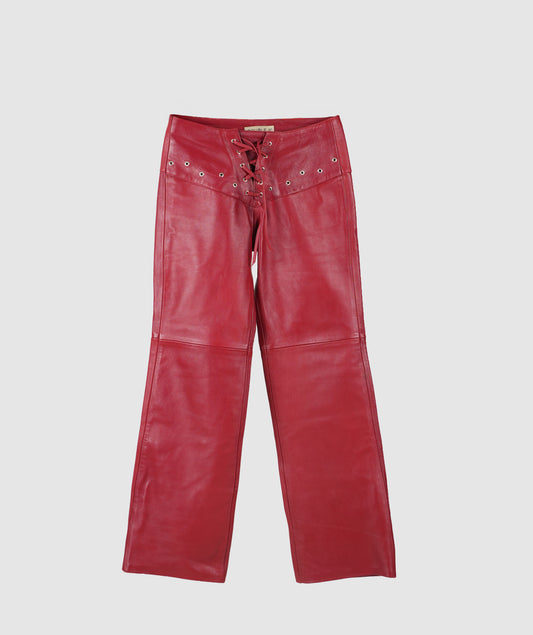 Jason Leather Pants Red