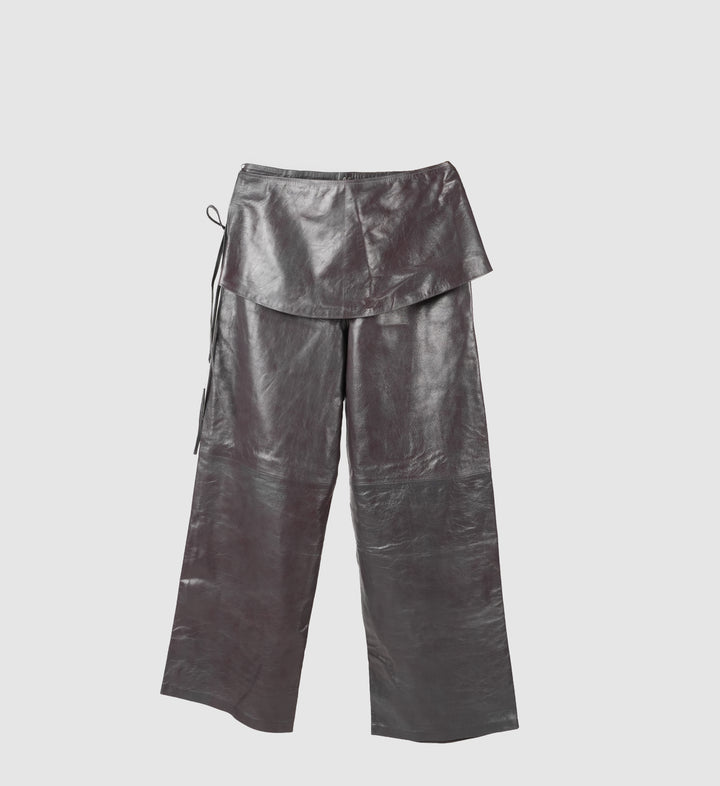 Harlow Leather Pants Pewter