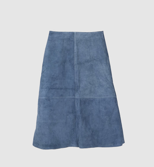 Isabelle Suede Skirt Blue