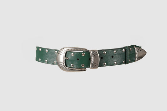 Revya Studded Leather Belt Olive