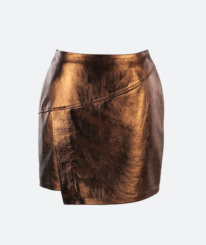 Magma Leather Skirt Copper