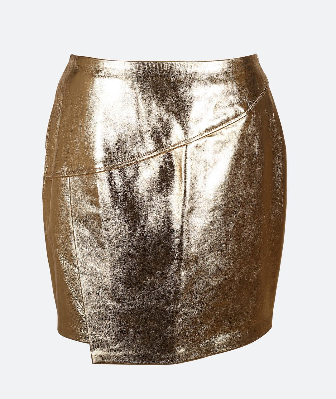 Magma Leather Skirt Gold