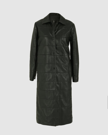 Maple Leather Coat Black