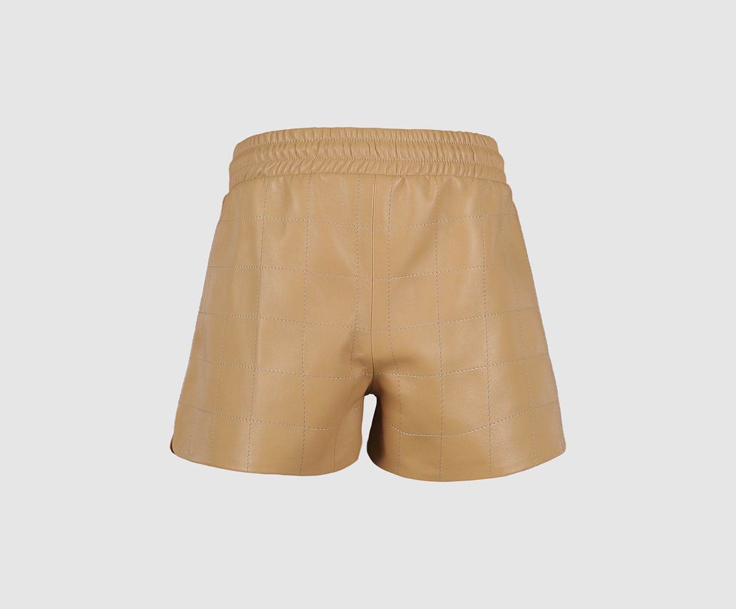 Maple Leather Shorts Nude Beige