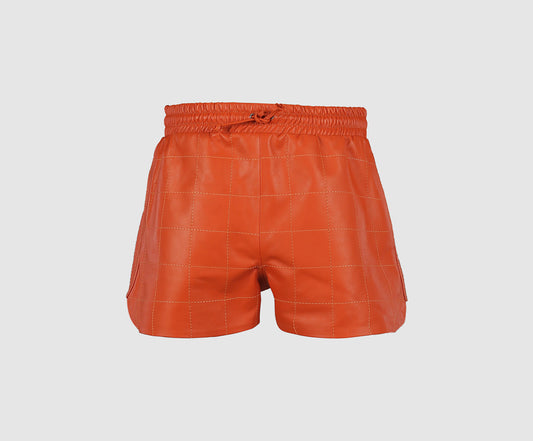 Maple Leather Shorts Orange