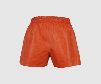 Maple Leather Shorts Orange