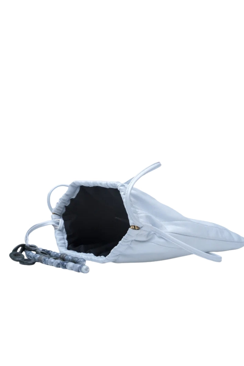 Melissa Clutch Leather Bag White
