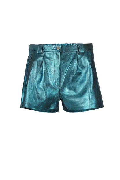 Moonbow Leather Shorts Washed Turquoise
