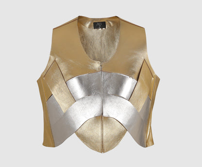 Nox Leather Vest Gold x Silver