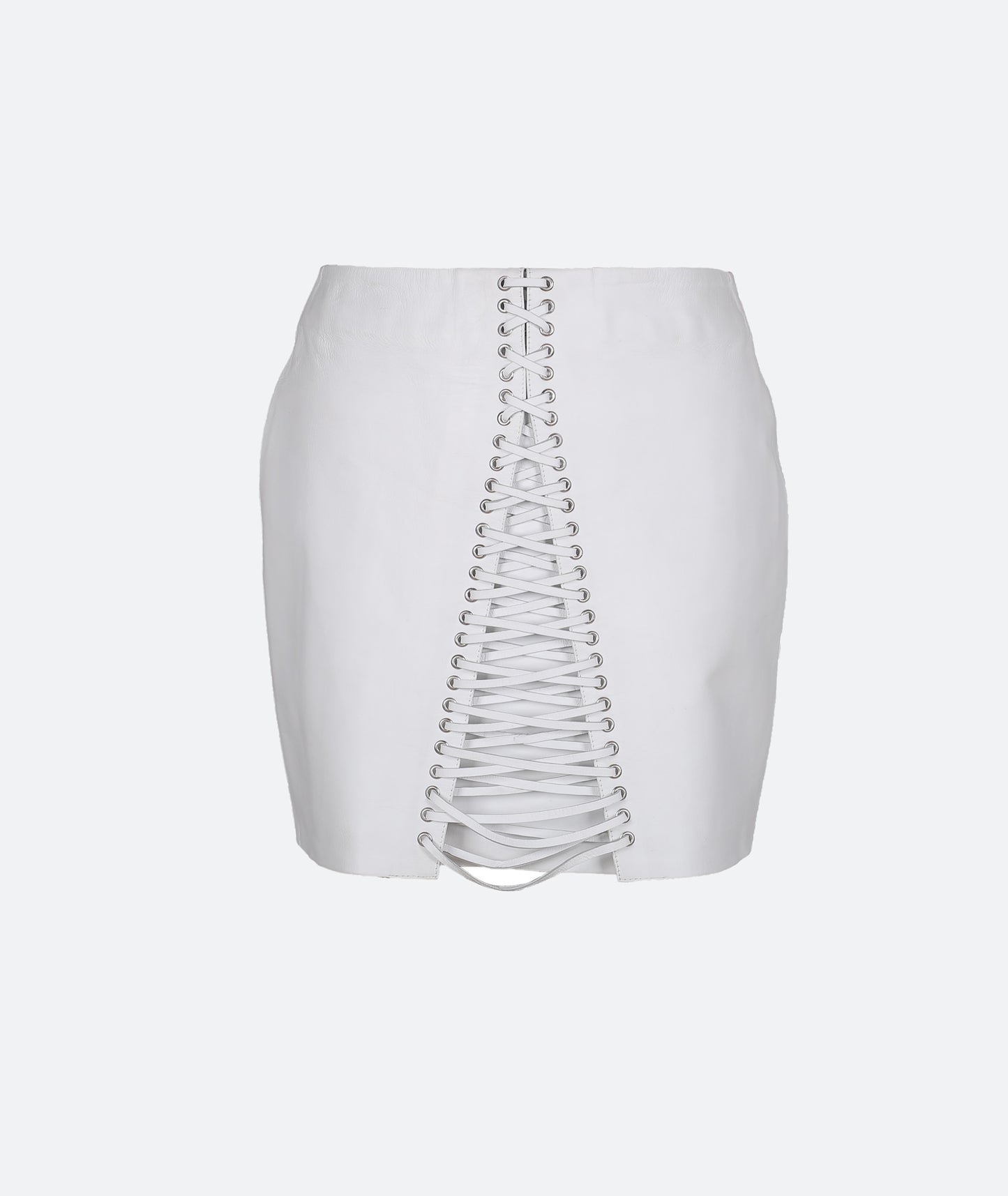 Orchard Leather Skirt White