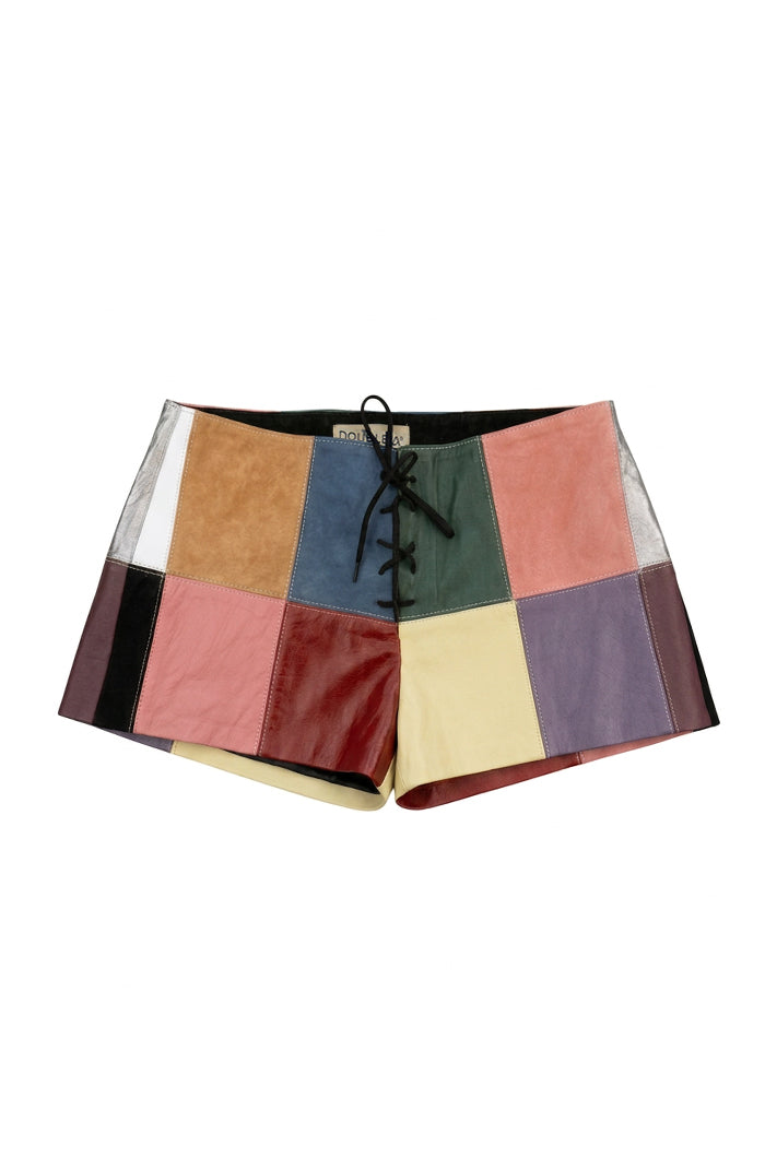 Ayo Leather Shorts Multicolored