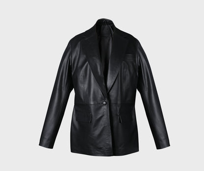 Polaris Leather Blazer Black