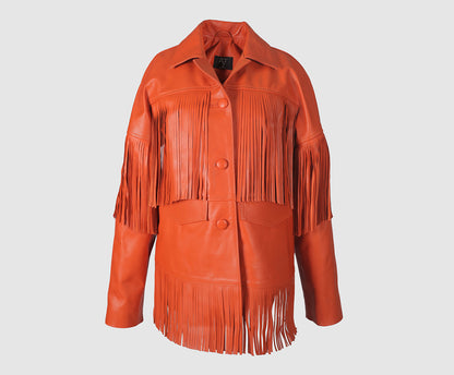 Pyrus Leather Jacket Orange