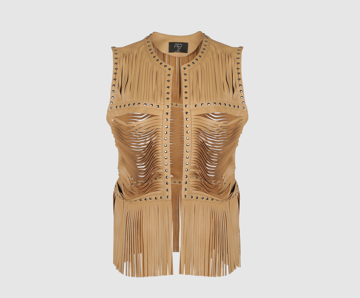 Quetzal Leather Vest Nude Beige